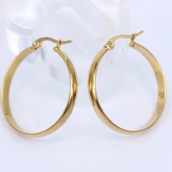 Gold plated hoop earrings - Picture 2 of 5